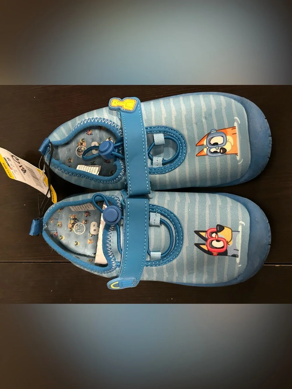 Kids Blue Water Shoes with Playful Dog Graphics